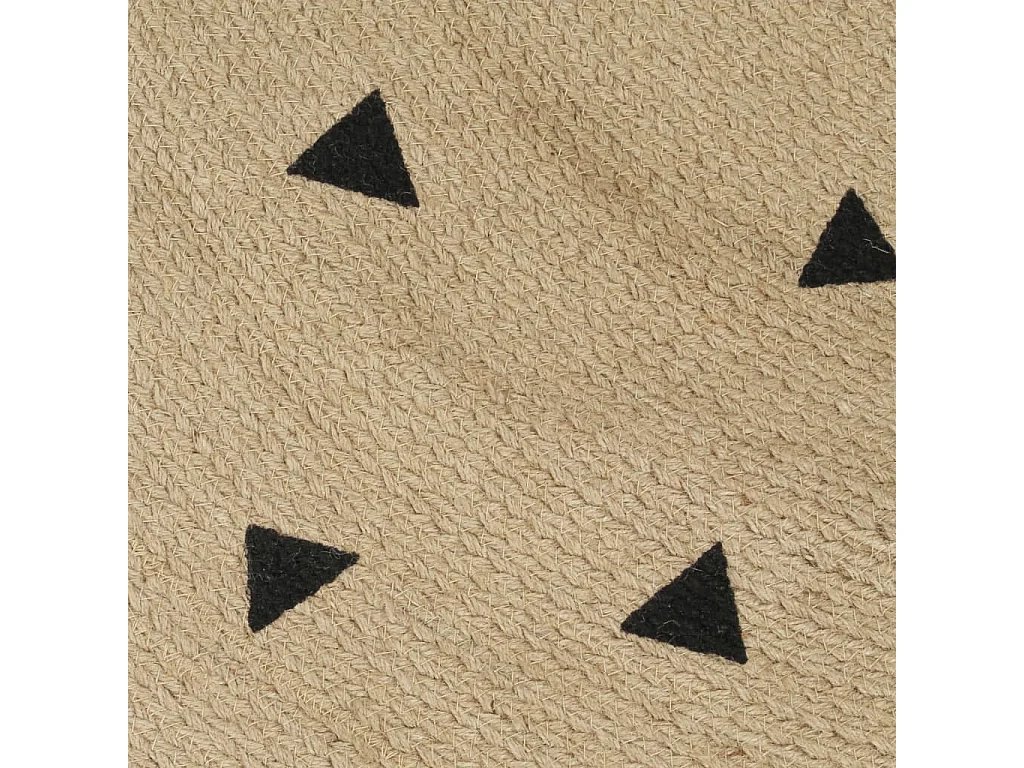Tapis fait à la main Jute avec imprimé à triangles 120 cm