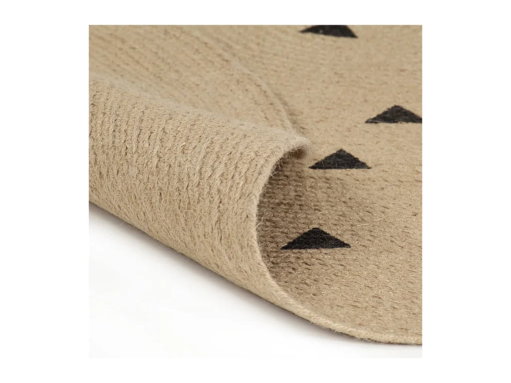 Handgemaakt jute vloerkleed met driehoekprint 120 cm