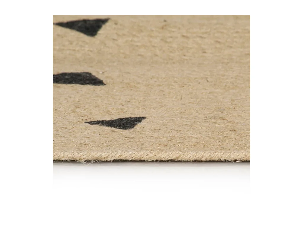 Handgemaakt jute vloerkleed met driehoekprint 120 cm