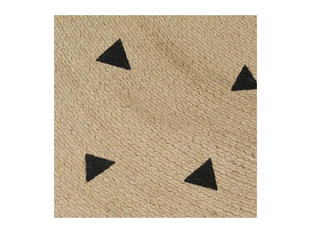 Handgemaakt jute vloerkleed met driehoekprint 120 cm