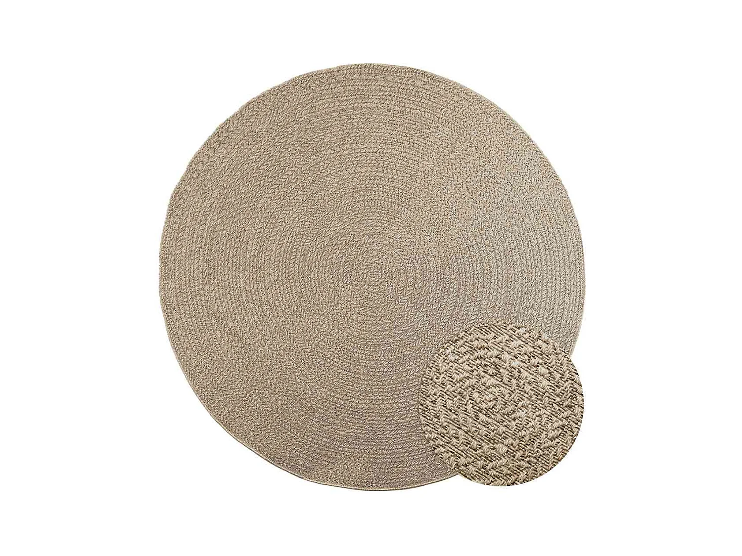 Tapis ZIZUR beige Ø 200cm aspect de jute intérieur et extérieur