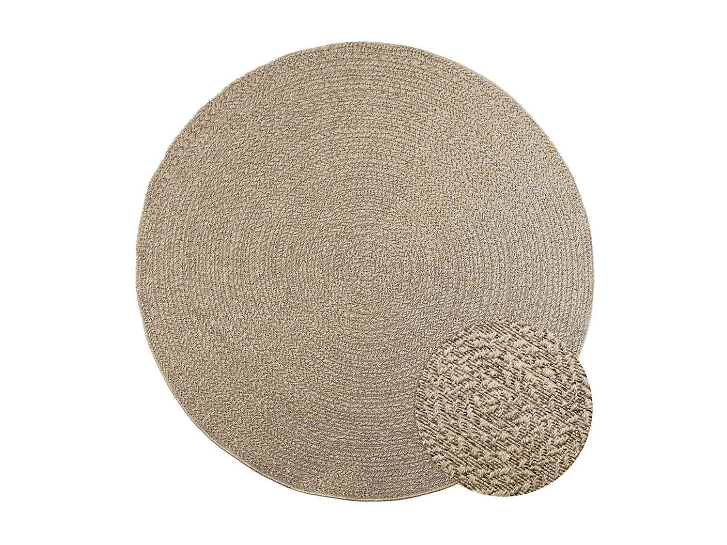 Tapis ZIZUR beige Ø 200cm aspect de jute intérieur et extérieur