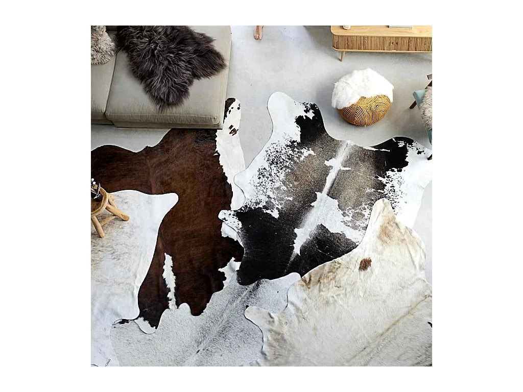 Echt koeienhuidkleed zwart-wit 150 x 170 cm