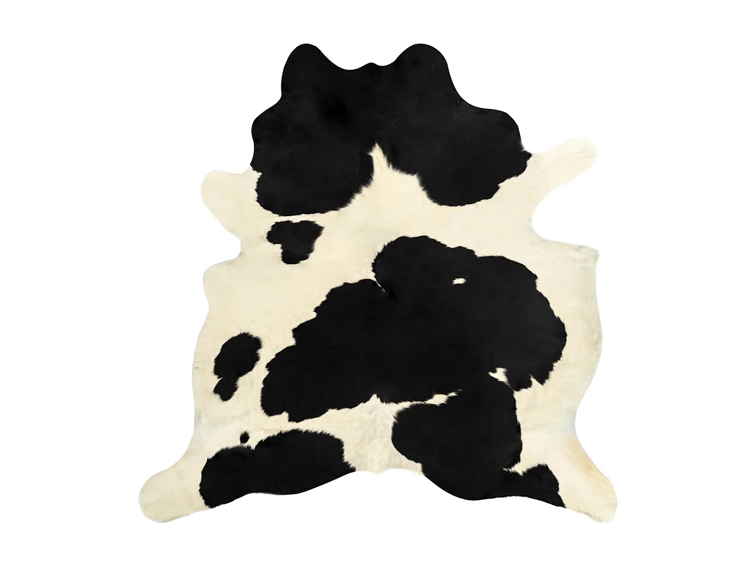 Tappeto in vera pelle di mucca nero e bianco 150 x 170 cm