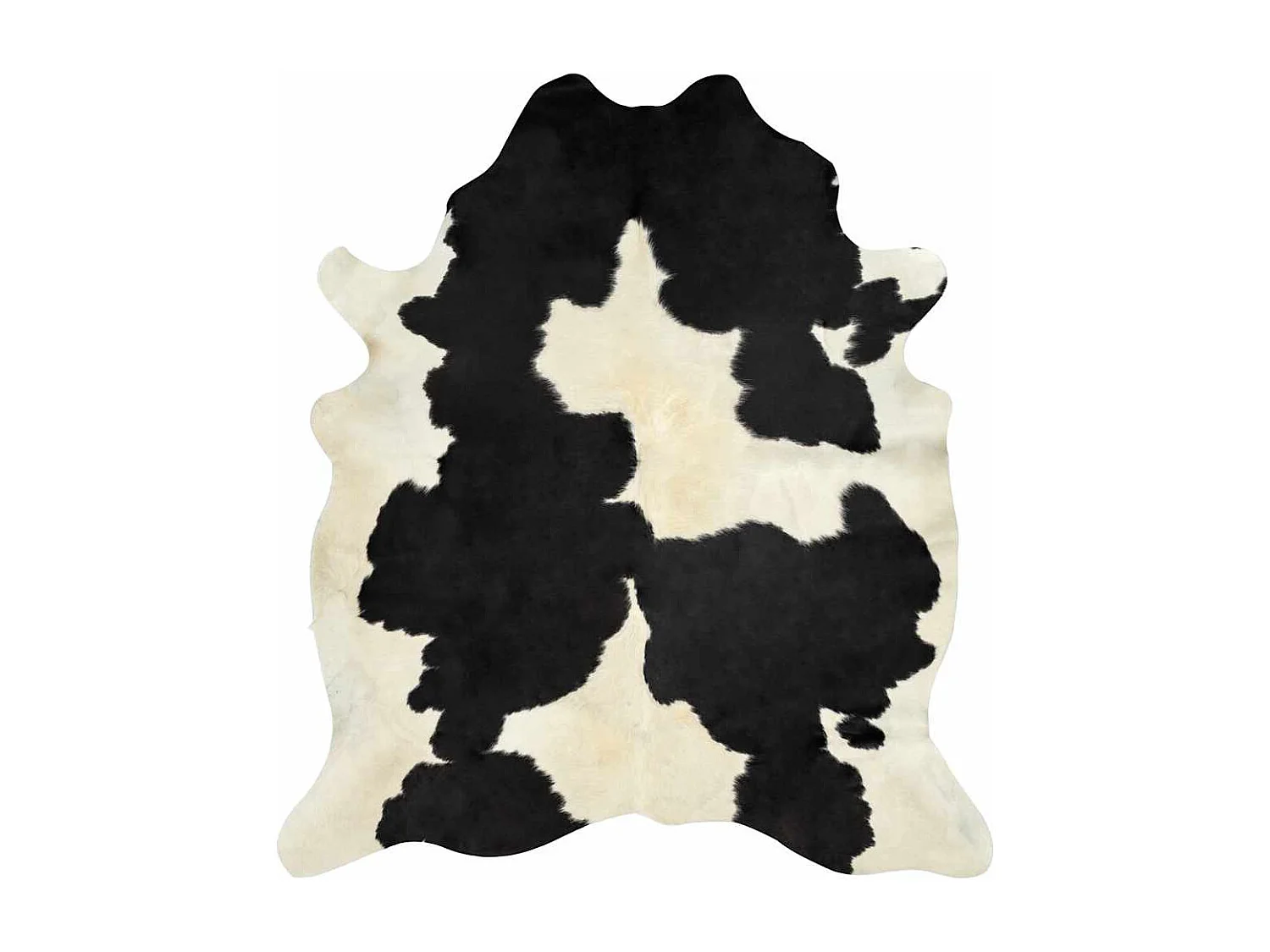 Tappeto in vera pelle di mucca nero e bianco 150 x 170 cm