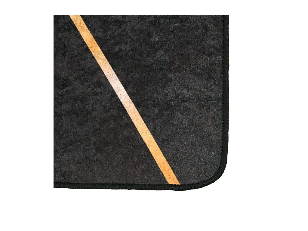 Alfombra lavable negra y dorada 160x230 cm antideslizante