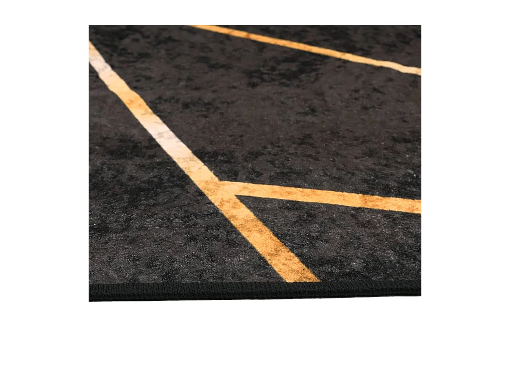 Zwart en goud wasbaar tapijt 160x230 cm antislip