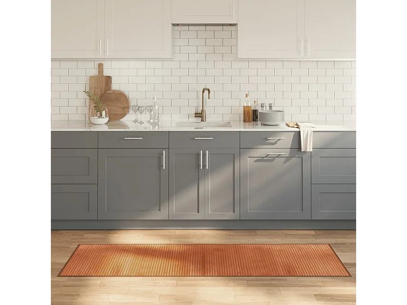 Tappeto rettangolare marrone 60x200 cm in bambù