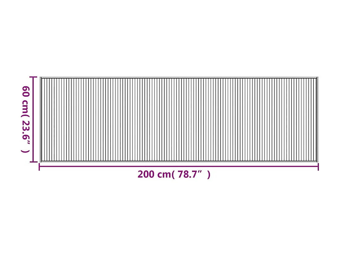 Tappeto rettangolare marrone 60x200 cm in bambù