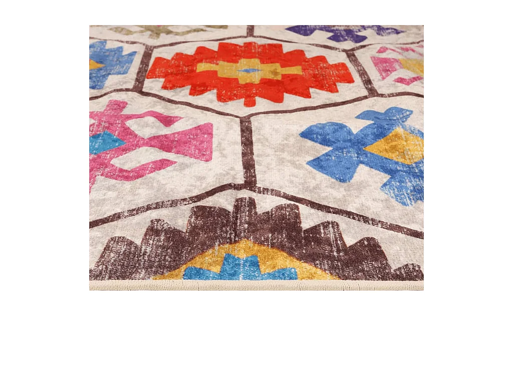 Tapis lavable multicolore 80x300 cm antidérapant