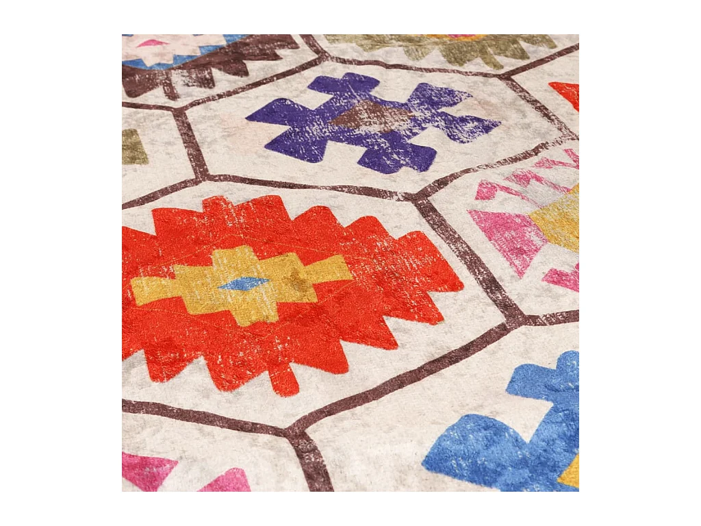 Tapis lavable multicolore 80x300 cm antidérapant