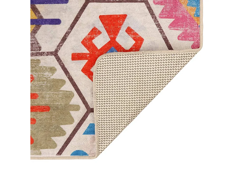 Tapis lavable multicolore 80x300 cm antidérapant
