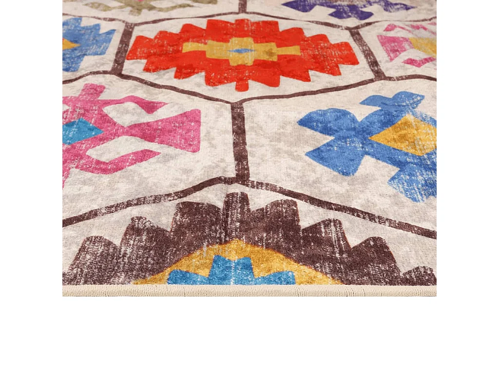 Tapis lavable multicolore 80x300 cm antidérapant