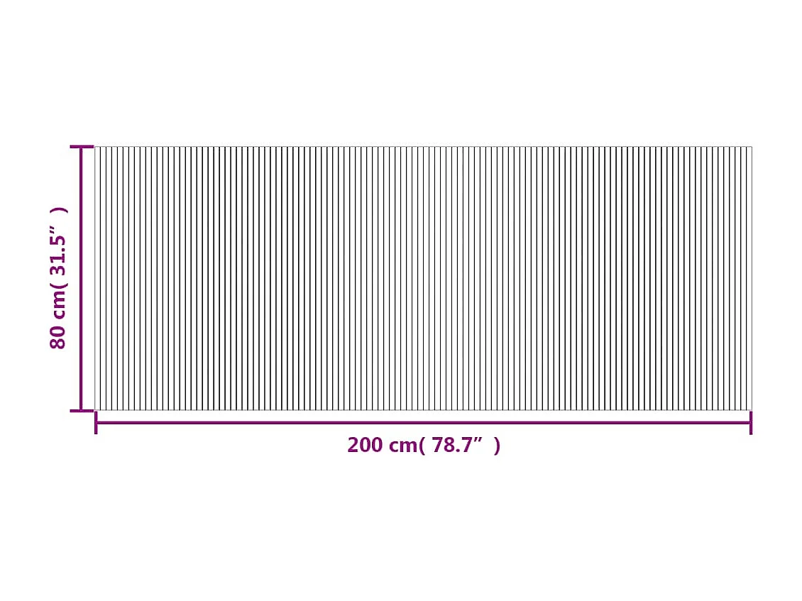 Tappeto rettangolare marrone scuro 80x200 cm in bambù