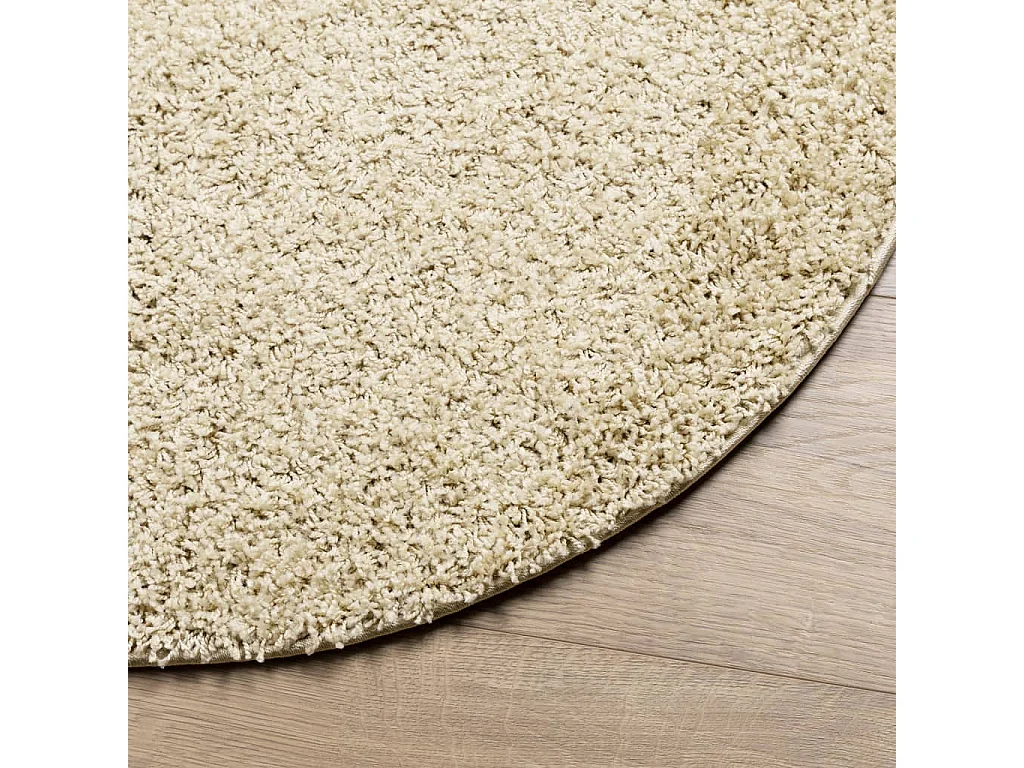 Tappeto shaggy PAMPLONA, moderno a pelo lungo, oro, Ø 120 cm