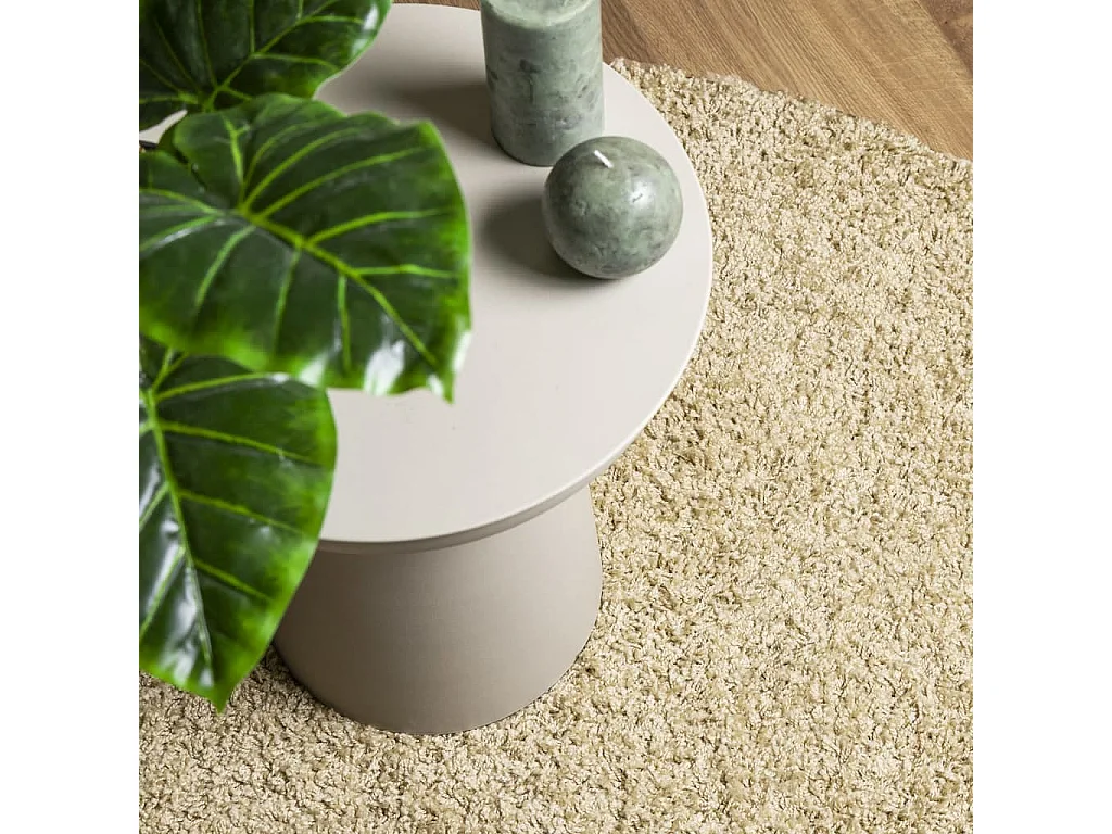 Tappeto shaggy PAMPLONA, moderno a pelo lungo, oro, Ø 120 cm