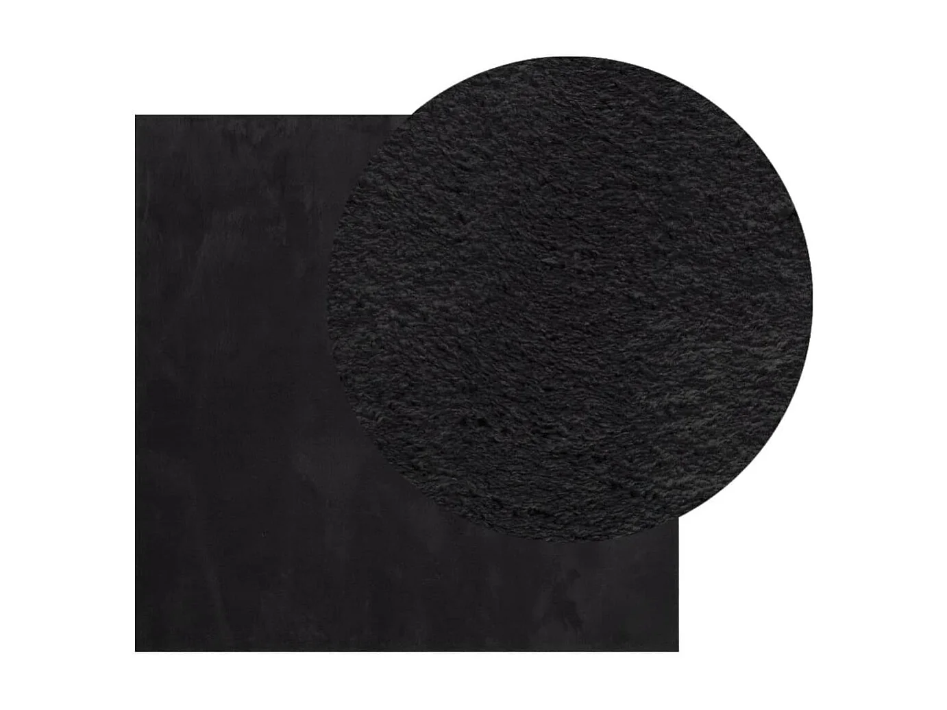 Tapis HUARTE à poils courts doux et lavable noir 240x240 cm