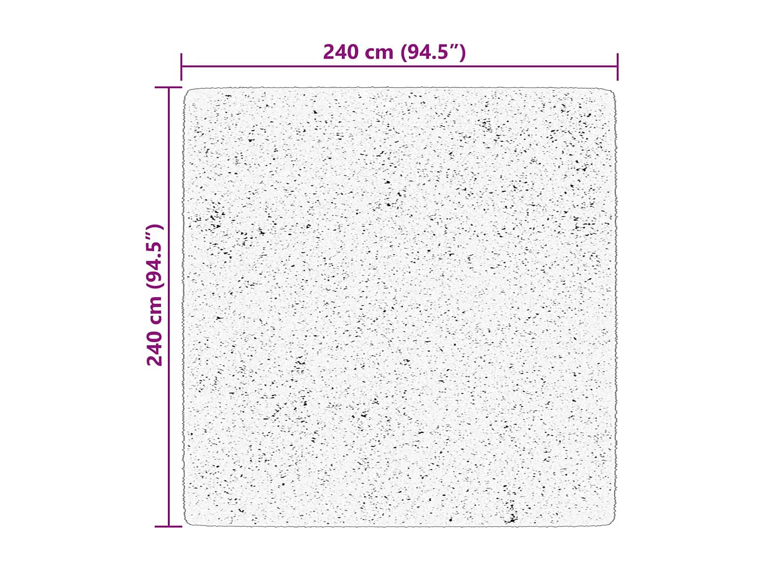 Tapis HUARTE à poils courts doux et lavable noir 240x240 cm