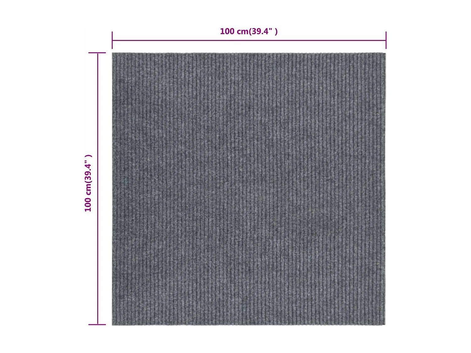 Tapis 100x100 cm gris