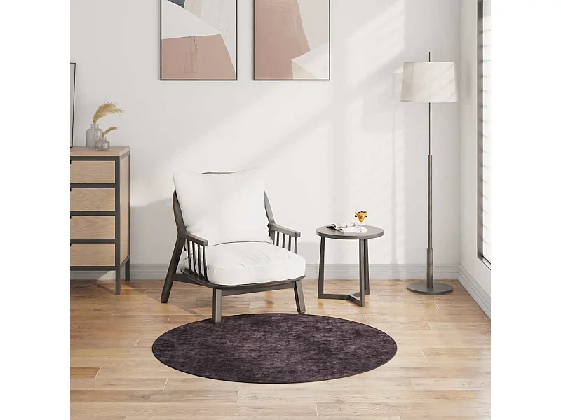 Tapis lavable antidérapant φ120 cm anthracite