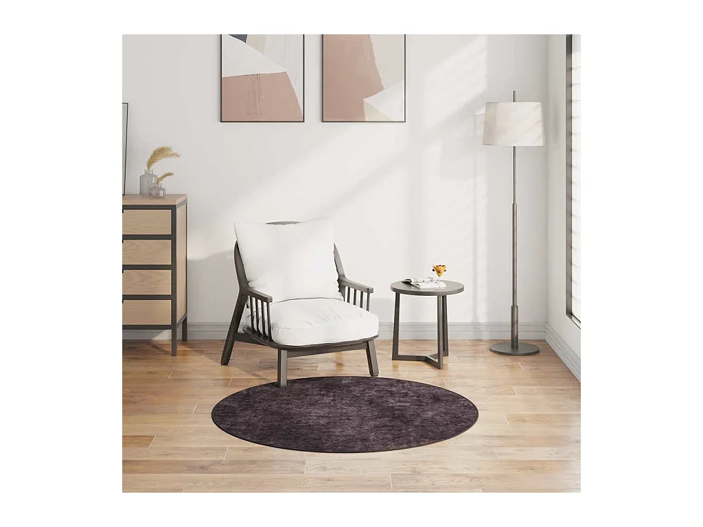 Tapis lavable antidérapant φ120 cm anthracite