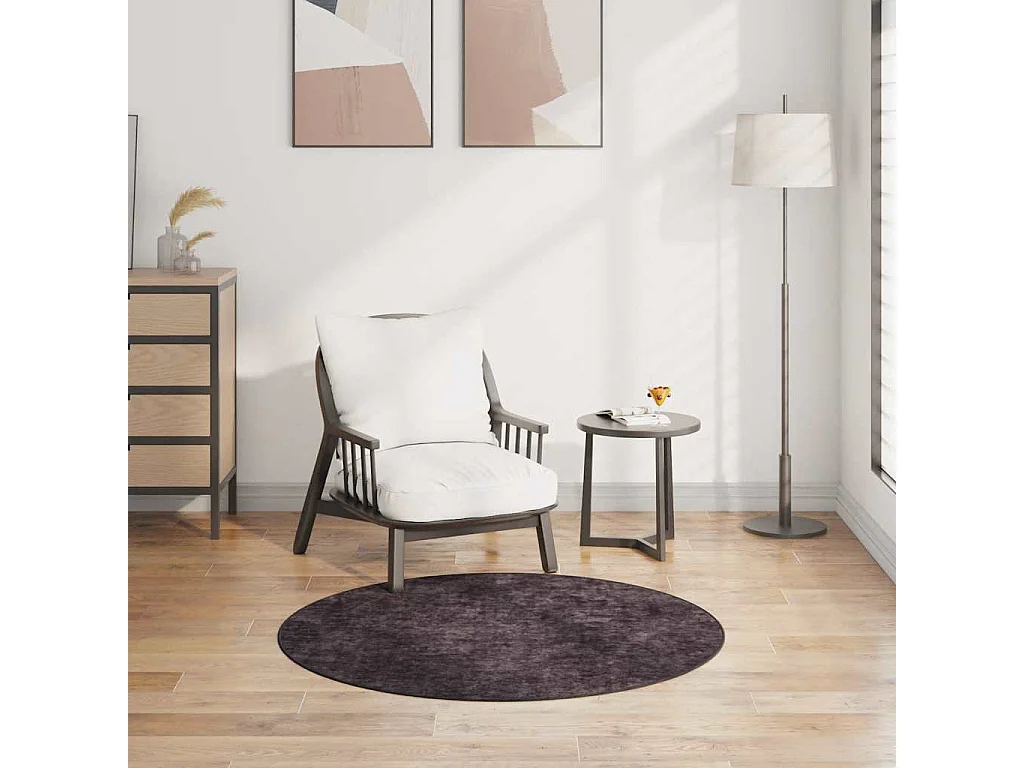 Tapis lavable antidérapant φ120 cm anthracite