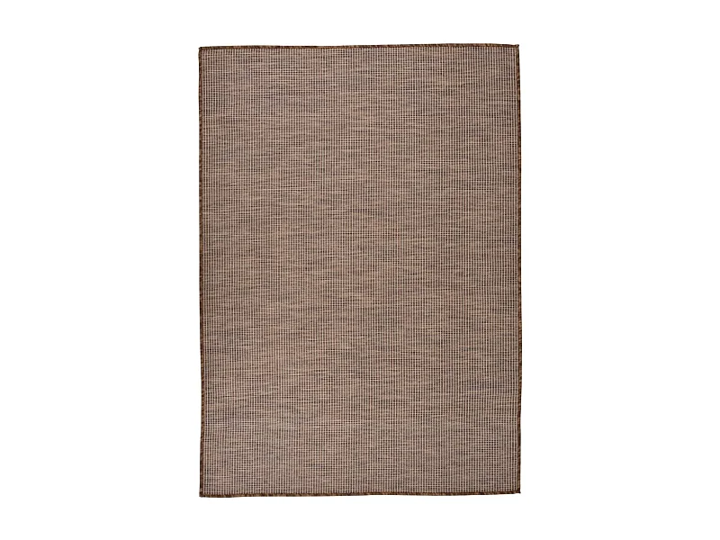 Platgeweven buitenkleed 140x200 cm Bruin