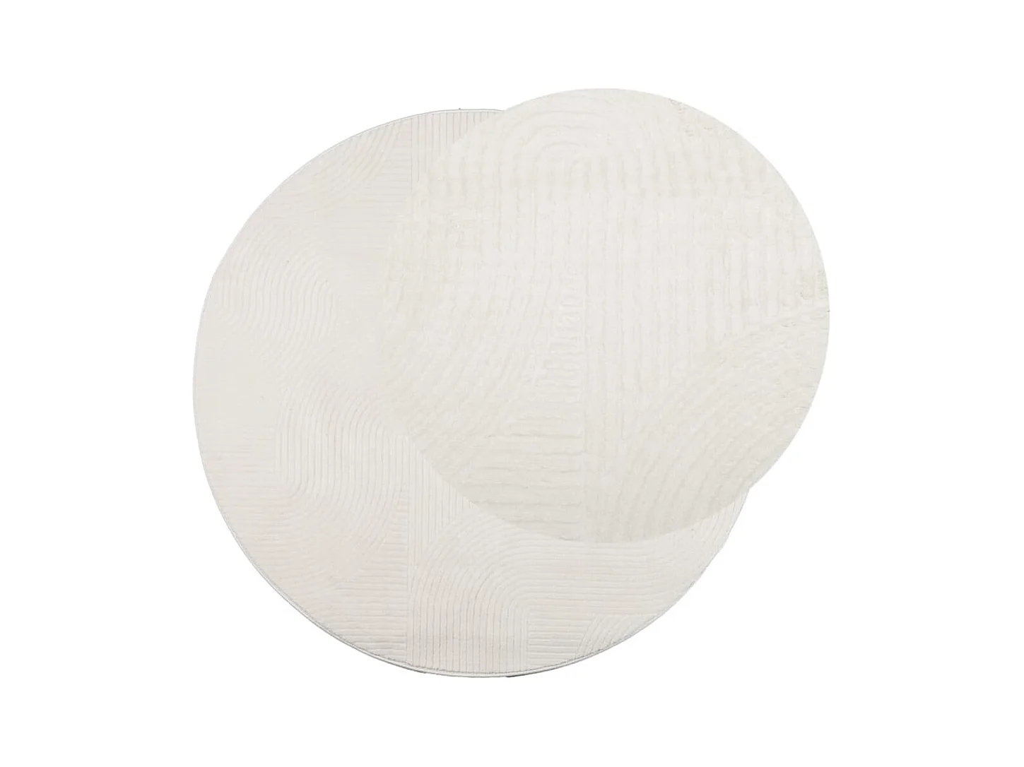 Tapis IZA poils courts style scandinave crème Ø 160 cm