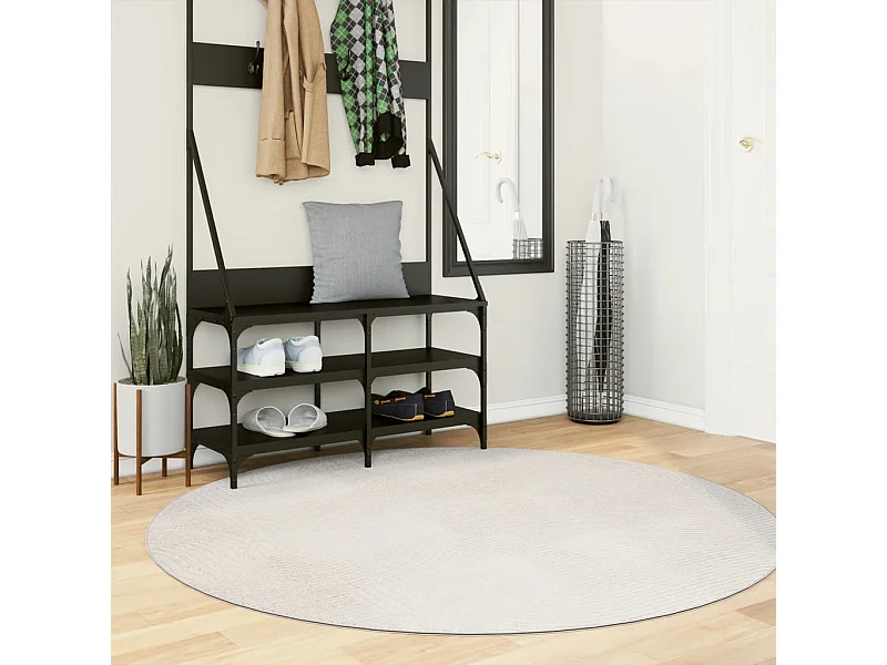 IZA kortpolig vloerkleed, Scandinavische stijl, crème, Ø 160 cm