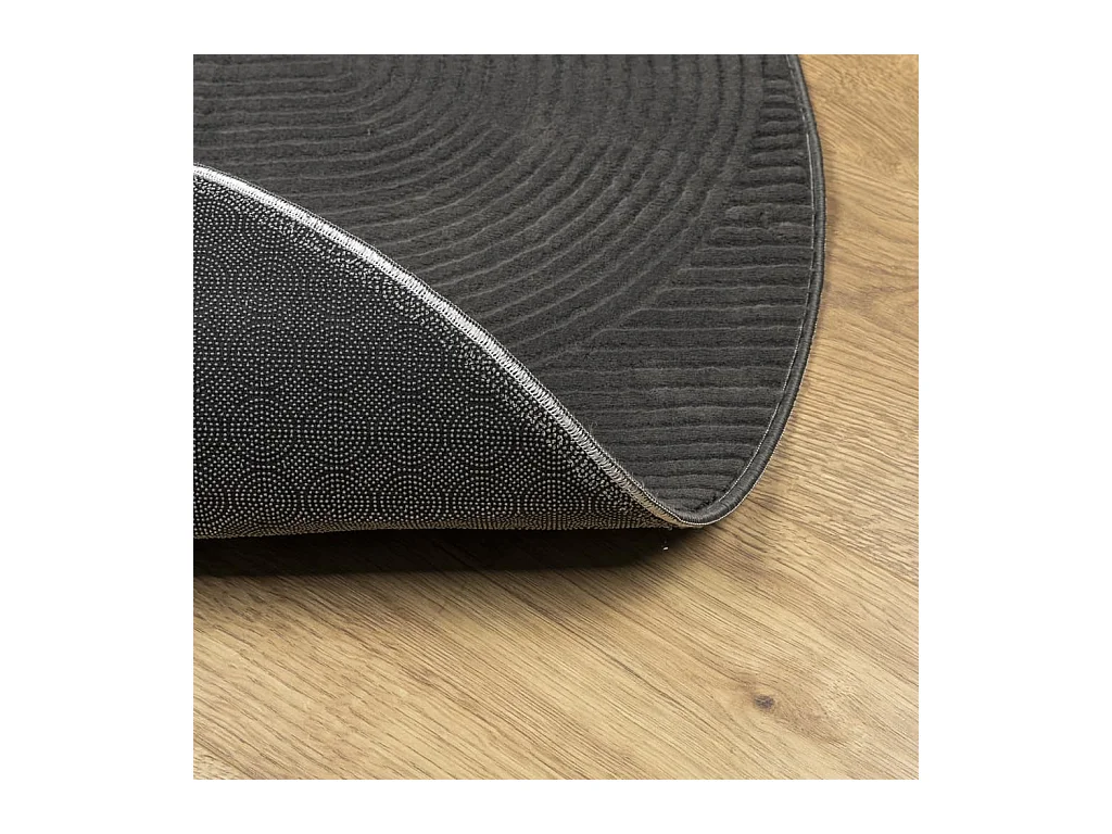 Tappeto IZA a pelo corto in stile scandinavo color antracite Ø 200 cm