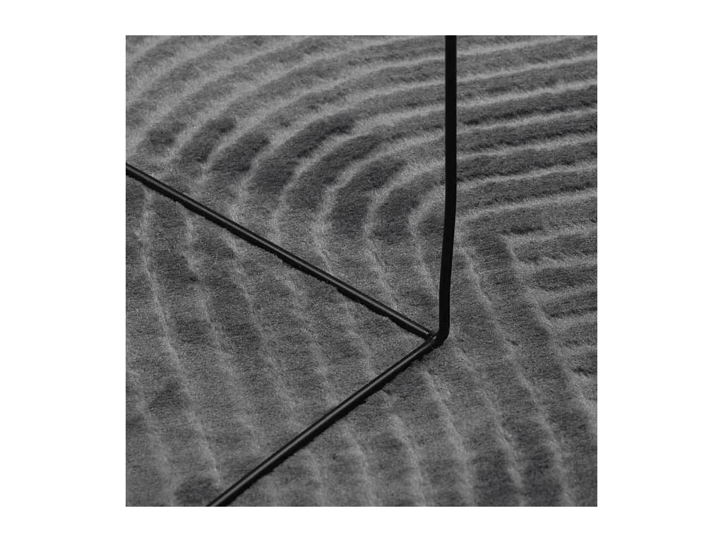 IZA kortpolig Scandinavisch vloerkleed in antraciet Ø 200 cm