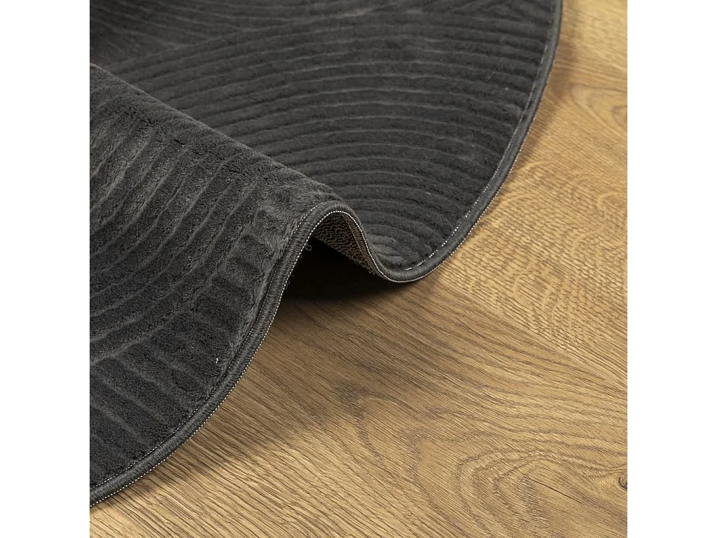 Tapis IZA poils courts style scandinave anthracite Ø 200 cm