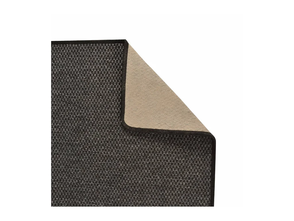 Tappeto passatoia effetto sisal antracite 50x150 cm