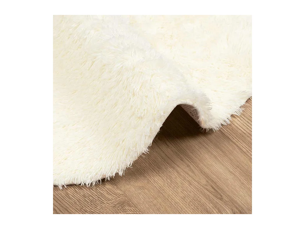 Tapis shaggy à poils longs NAVARRA crème 240x240 cm polyester