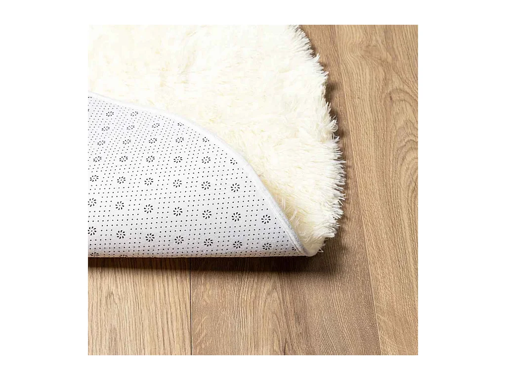 Tapis shaggy à poils longs NAVARRA crème 240x240 cm polyester