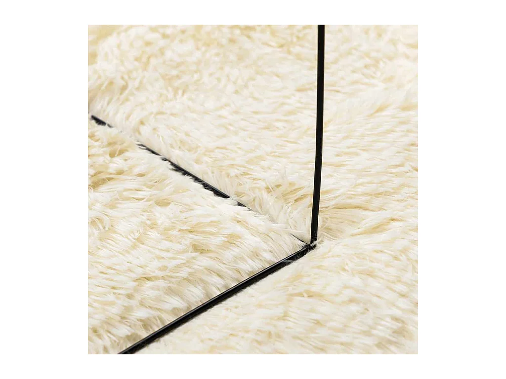 Tapis shaggy à poils longs NAVARRA crème 240x240 cm polyester