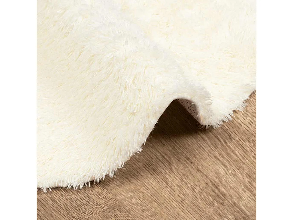 Tapis shaggy à poils longs NAVARRA crème 240x240 cm polyester