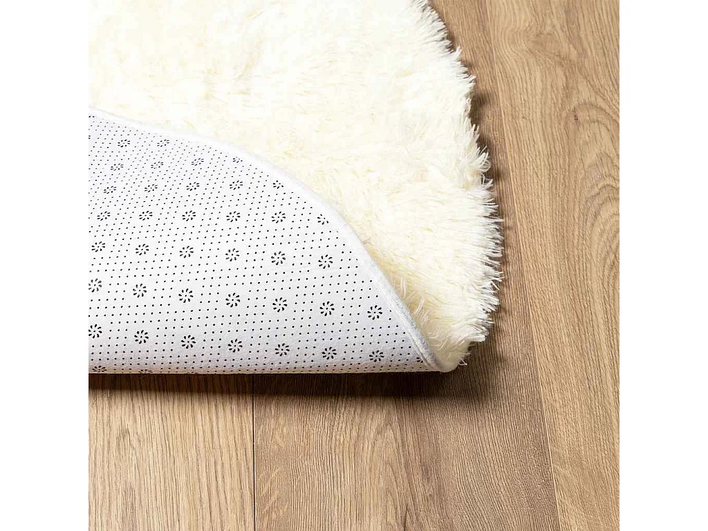 Tapis shaggy à poils longs NAVARRA crème 240x240 cm polyester