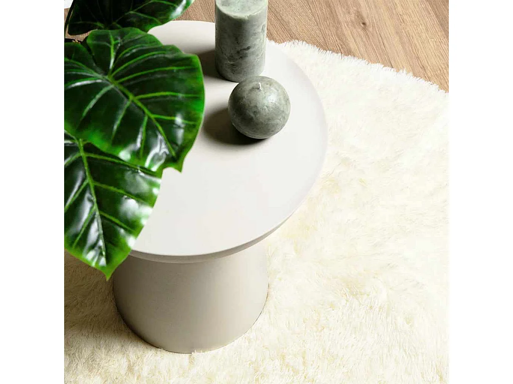 Tapis shaggy à poils longs NAVARRA crème 240x240 cm polyester