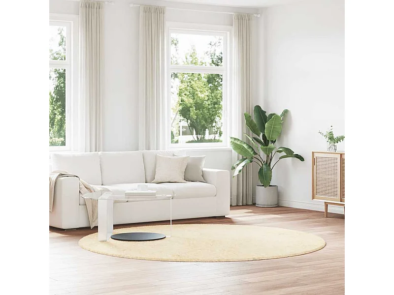 NAVARRA crème shaggy vloerkleed 240x240 cm polyester