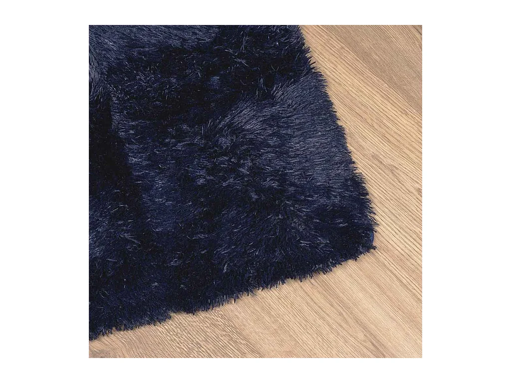 Tappeto shaggy a pelo lungo blu navy NAVARRA 240x240 cm