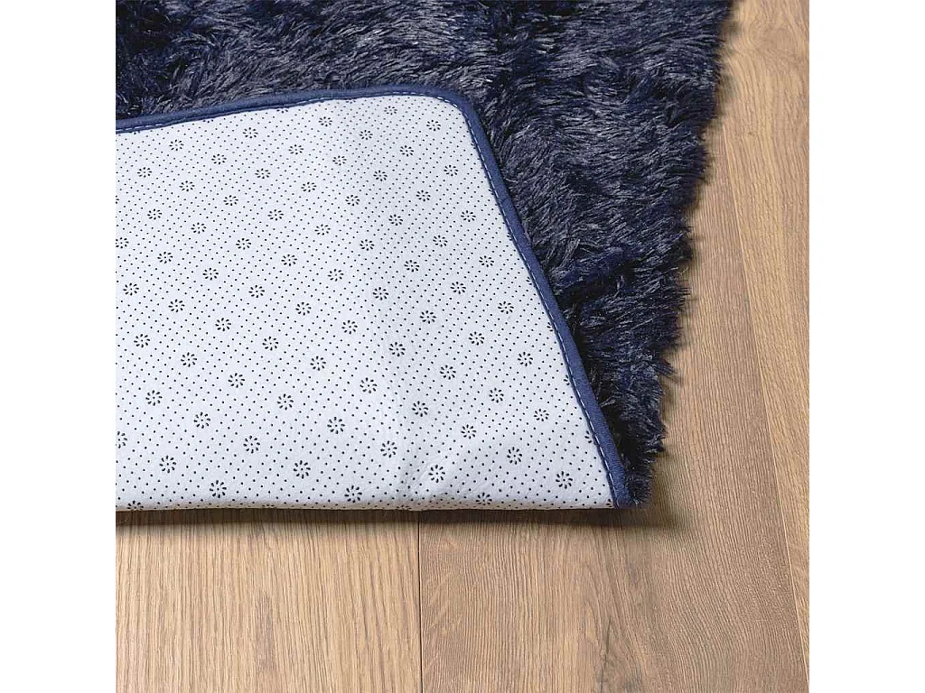 Tappeto shaggy a pelo lungo blu navy NAVARRA 240x240 cm