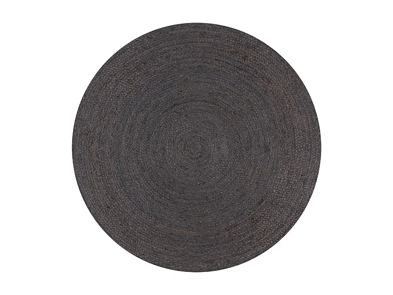 Handgemaakt jute vloerkleed rond 150 cm donkergrijs