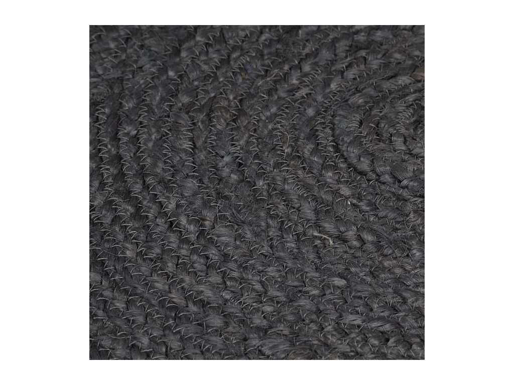 Alfombra de yute hecha a mano redonda de 150 cm en gris oscuro