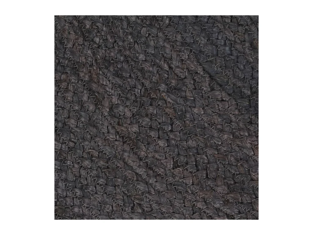 Alfombra de yute hecha a mano redonda de 150 cm en gris oscuro