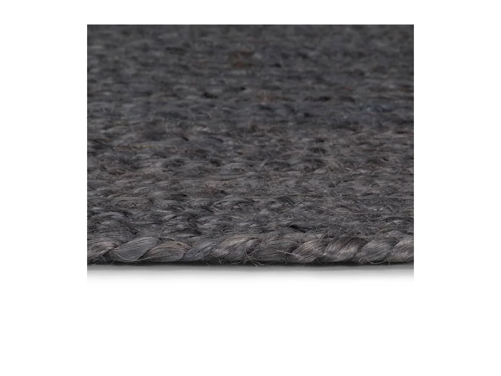 Handgemaakt jute vloerkleed rond 150 cm donkergrijs