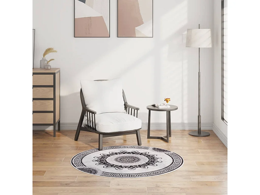 Alfombra antideslizante lavable φ120 cm multicolor