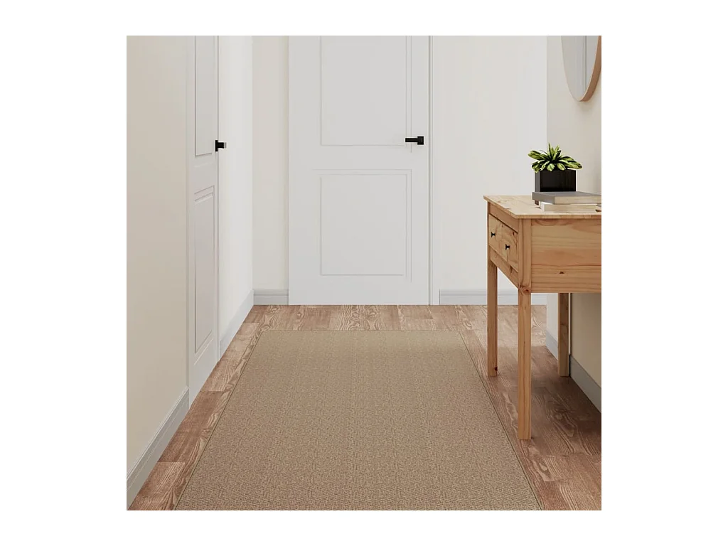 Tapis de couloir aspect sisal sable 80x200 cm