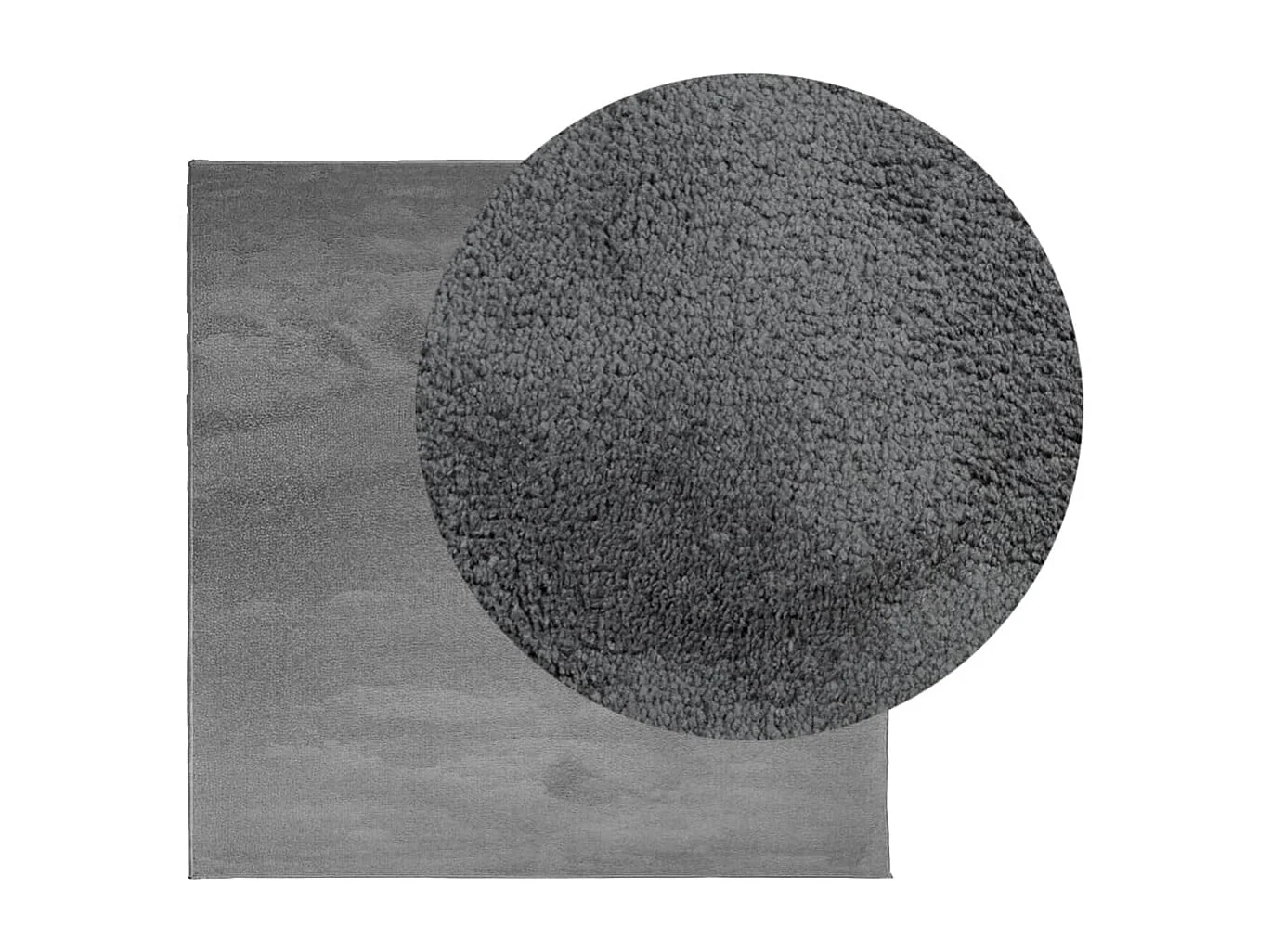 Tapis OVIEDO à poils courts anthracite 200x200 cm