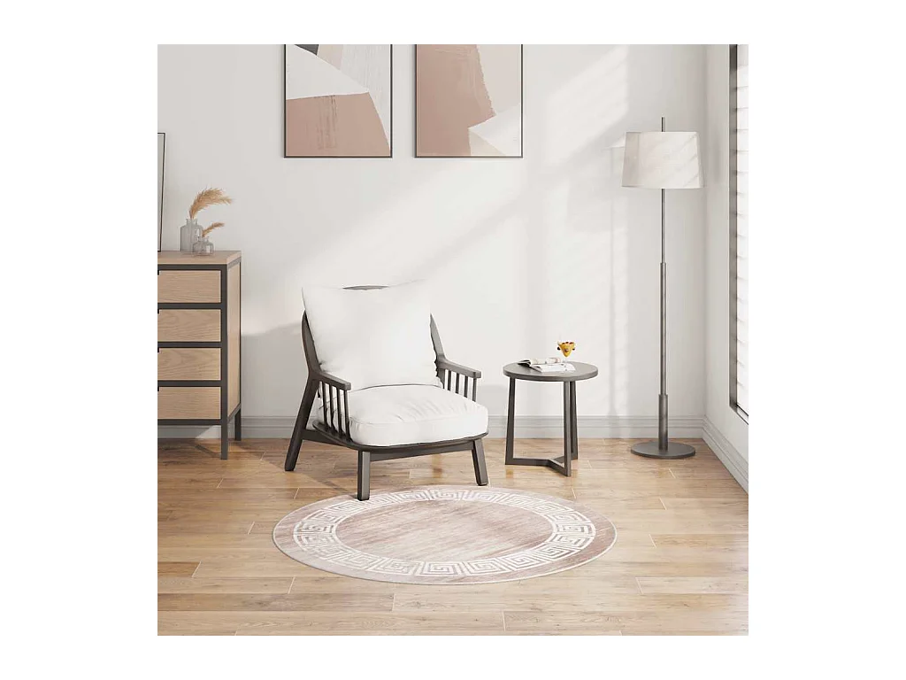 Tapis lavable antidérapant 120 cm beige